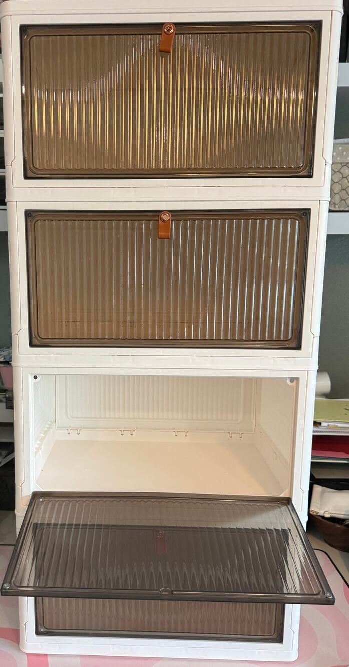 Modular Stackable Storage Cabinet Collapsible Storage Bins (set of 4) new